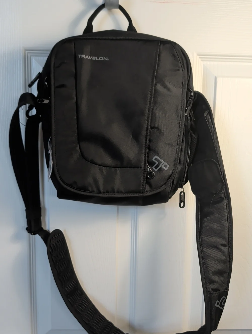 Travelon Black Crossbody Messenger Sling Bag